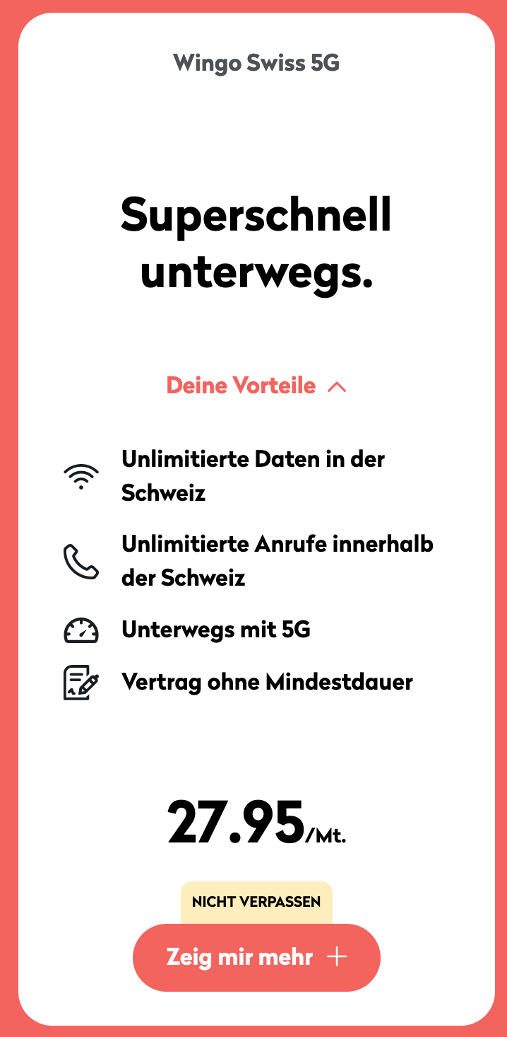Wingo Swiss 5G