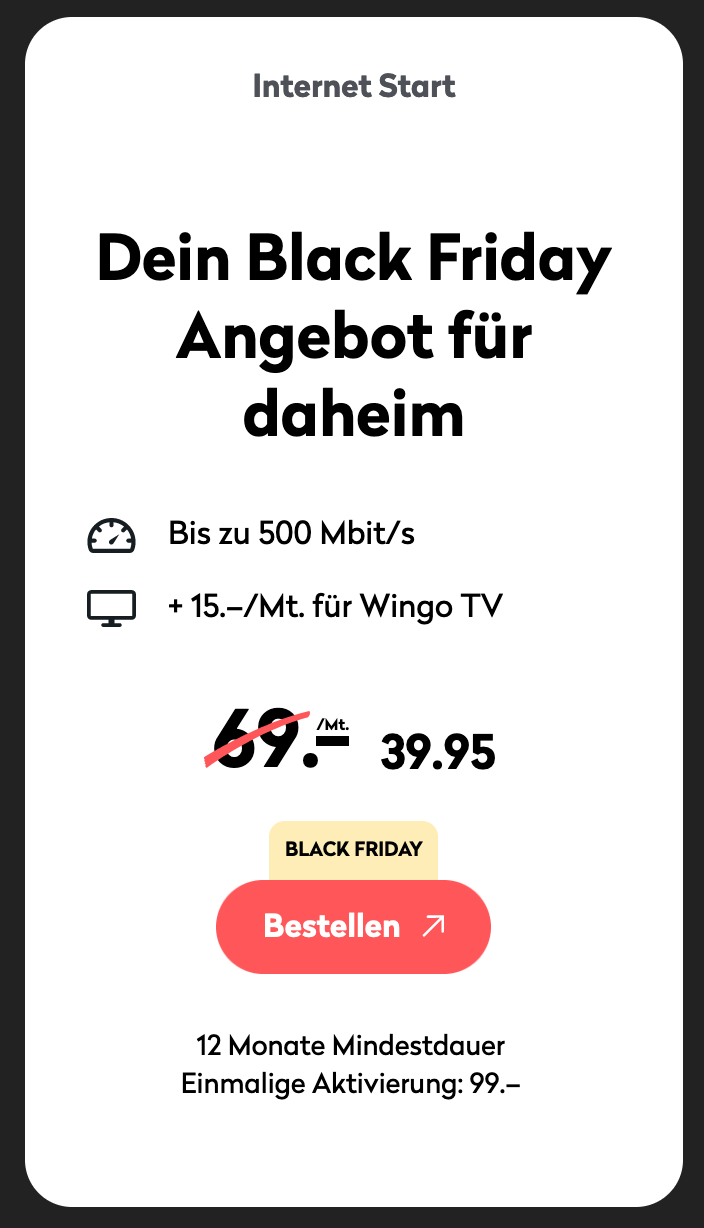 Wingo Internet Start Black Friday Promo 2023