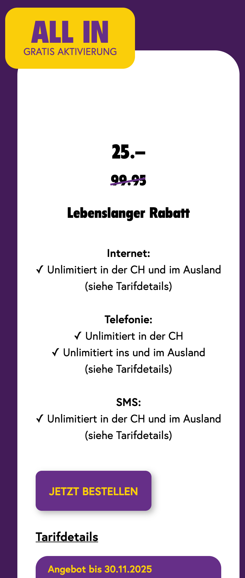 TalkTalk Handy Abo Black Friday Promo 2025